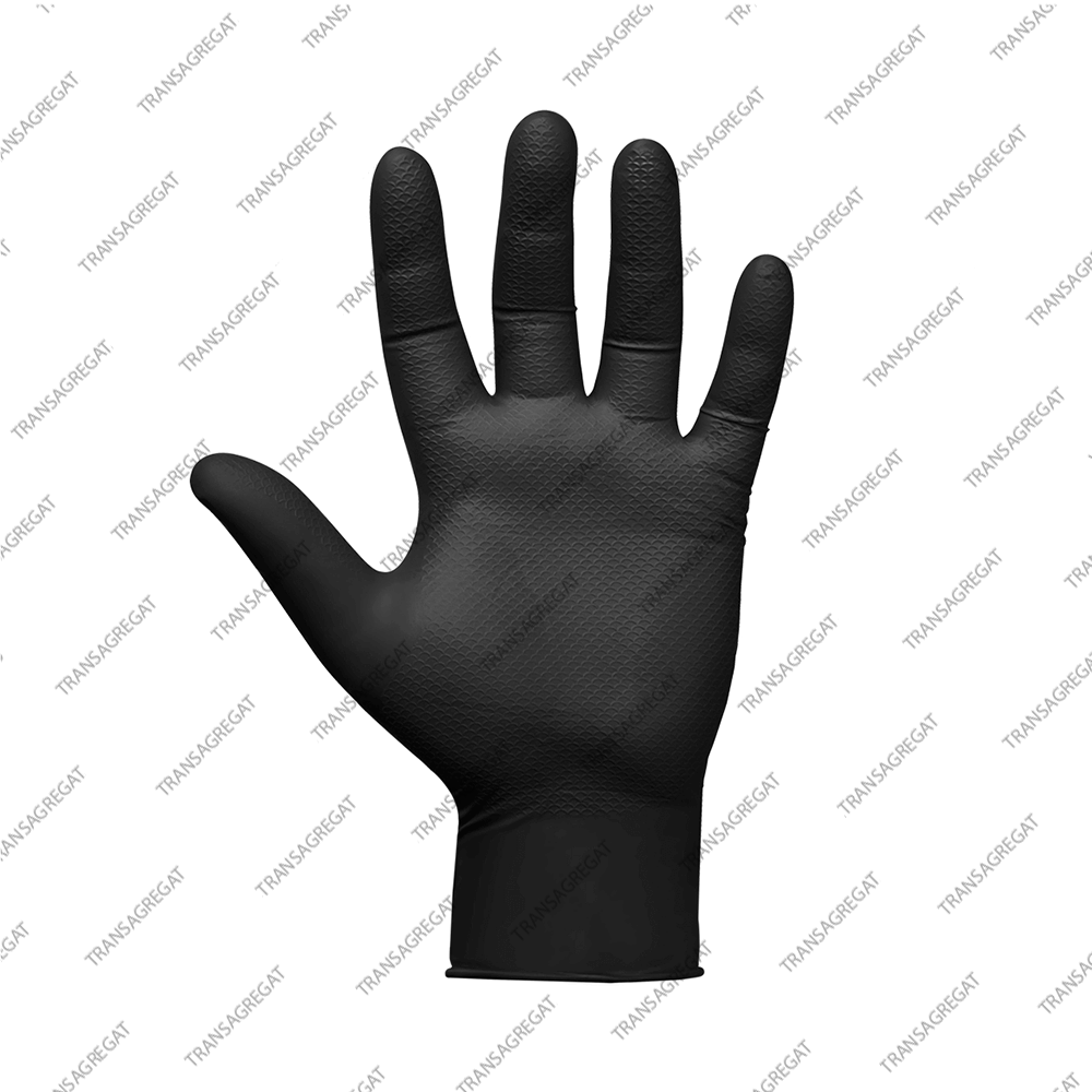 Перчатки одноразовые нитриловые JSN NATRIX (размер XL, 50шт., черные)